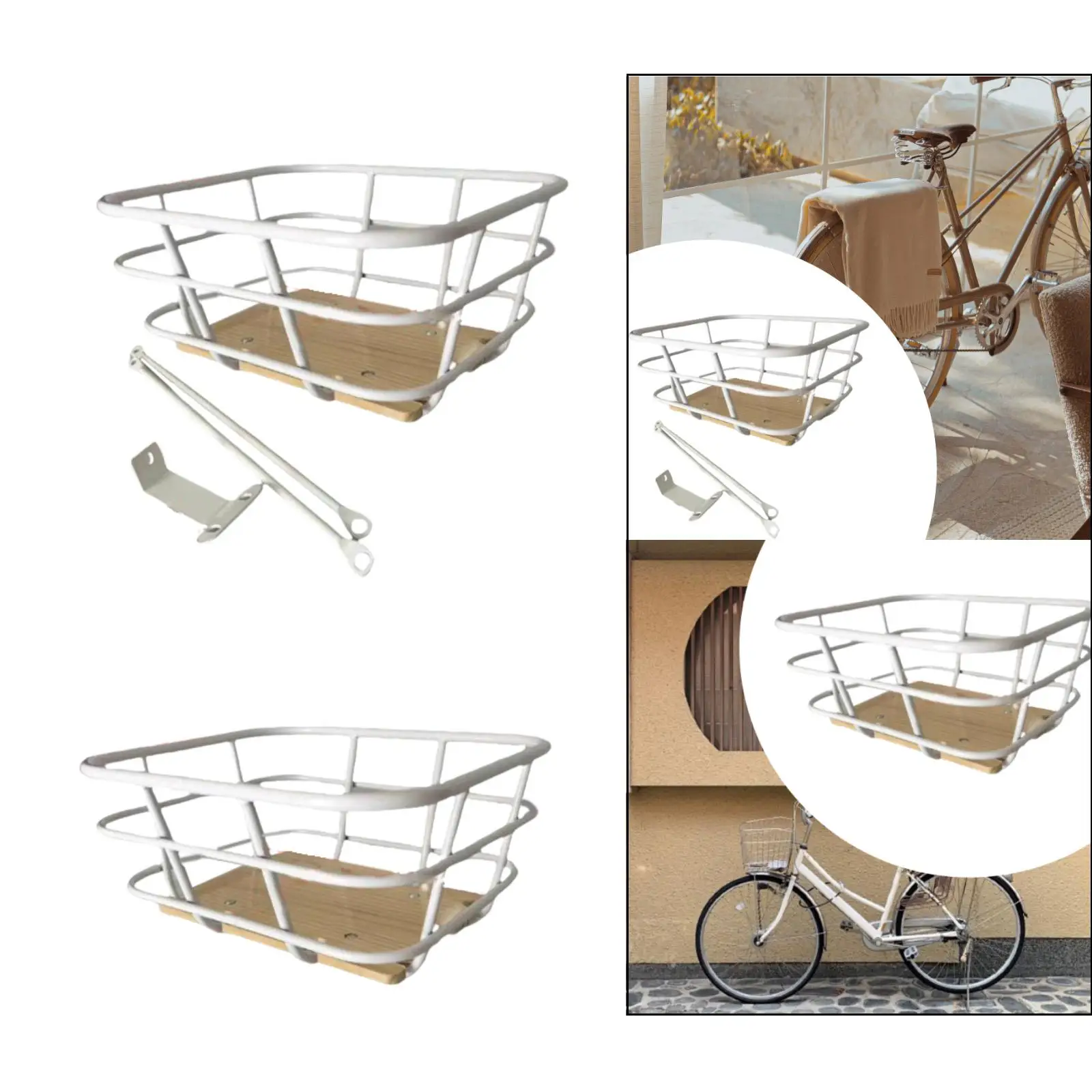 Bike Front Basket Bicycle Cargo Rack Easy Assembly Decor Portable Trendy Cycling Rack Basket Bicycle Basket for Biking Riding