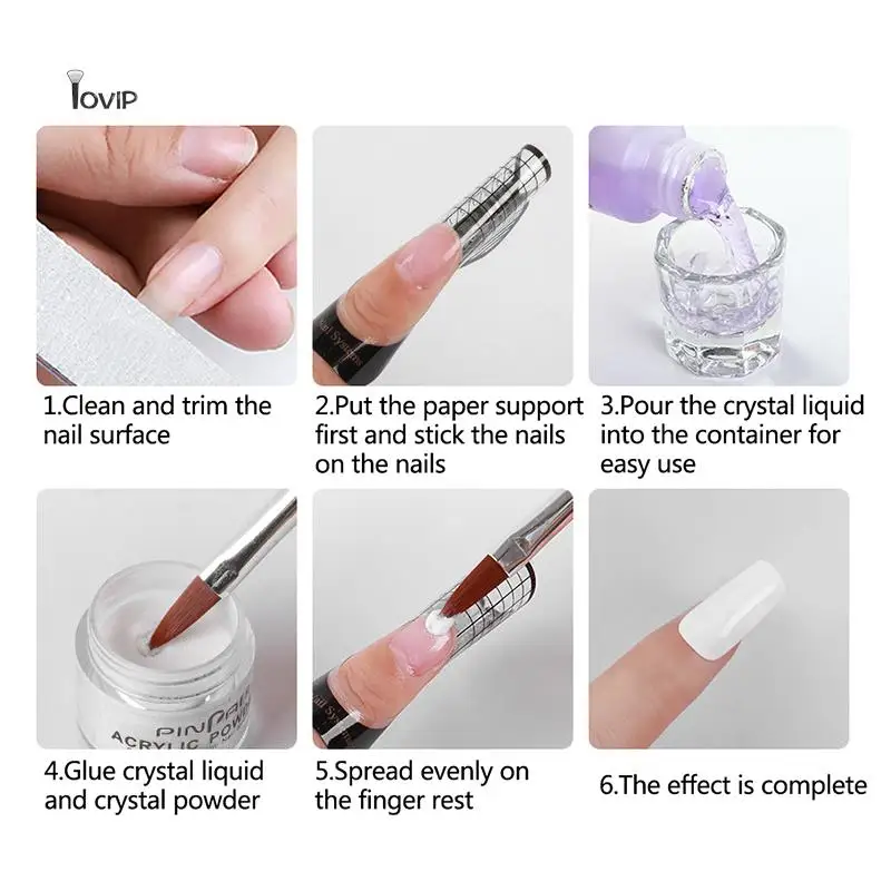 Para Acrílico Pó Poeira Unhas 1pc 40ml Acrílico Monômero Líquido Cristal Acrílico Nail Art Extensão Nail Carving Não-Amarelecimento