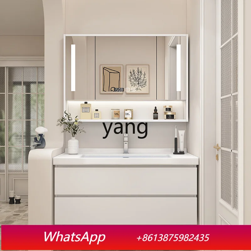 LH G cream wind bathroom cabinet combination 65cm ceramic integrated face wash basin