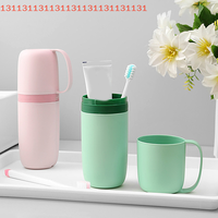 Travel Toothbrush Cup with Toothpaste Holder Portable Mouthwash Cup Simple Design for Business Trips Home Camping Accessories