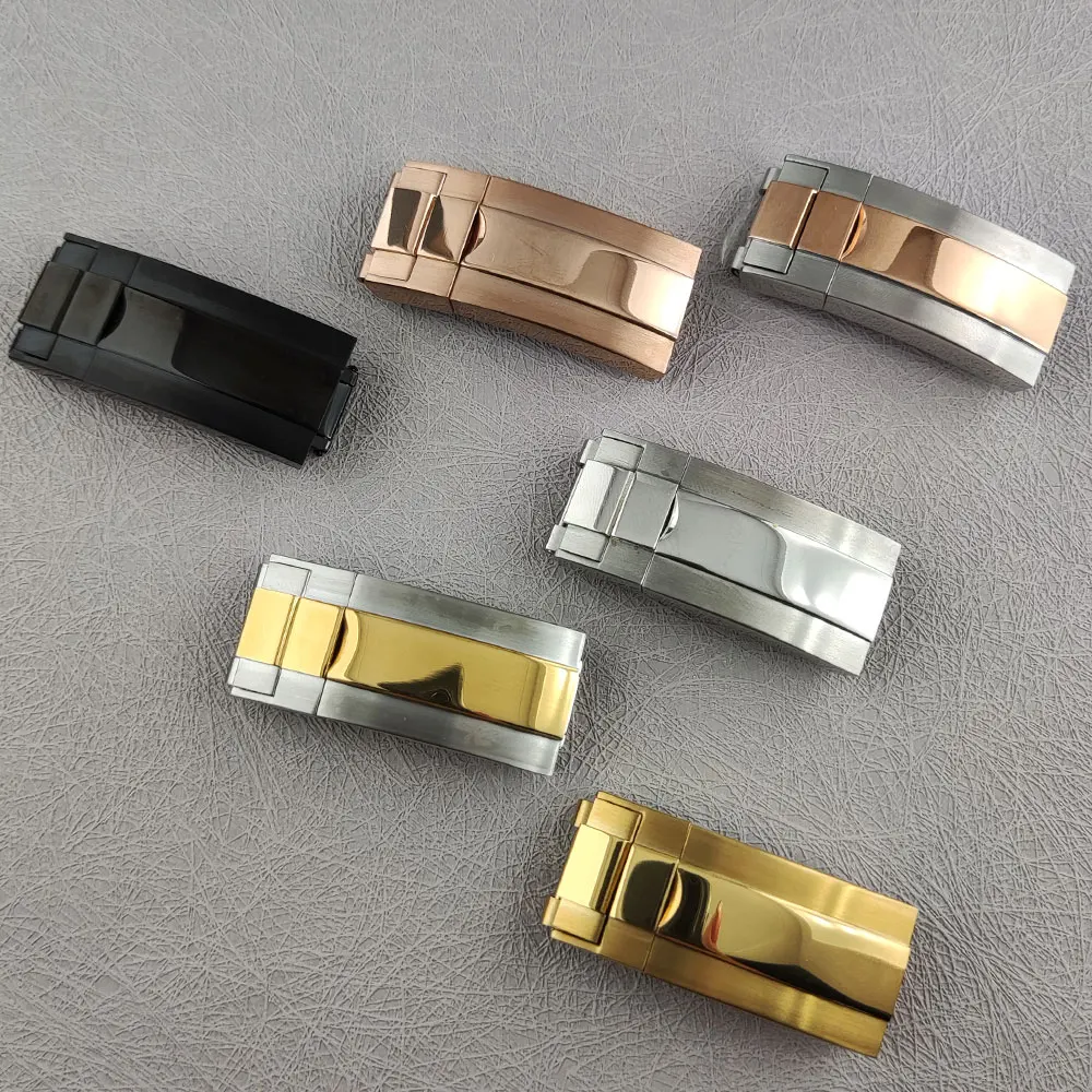 For Rolex Watchbands Accessories Green Submariner Daytona Yacht Rose Gold Waterproof Anti-Rust with Tool Adjustment Fold Buckle