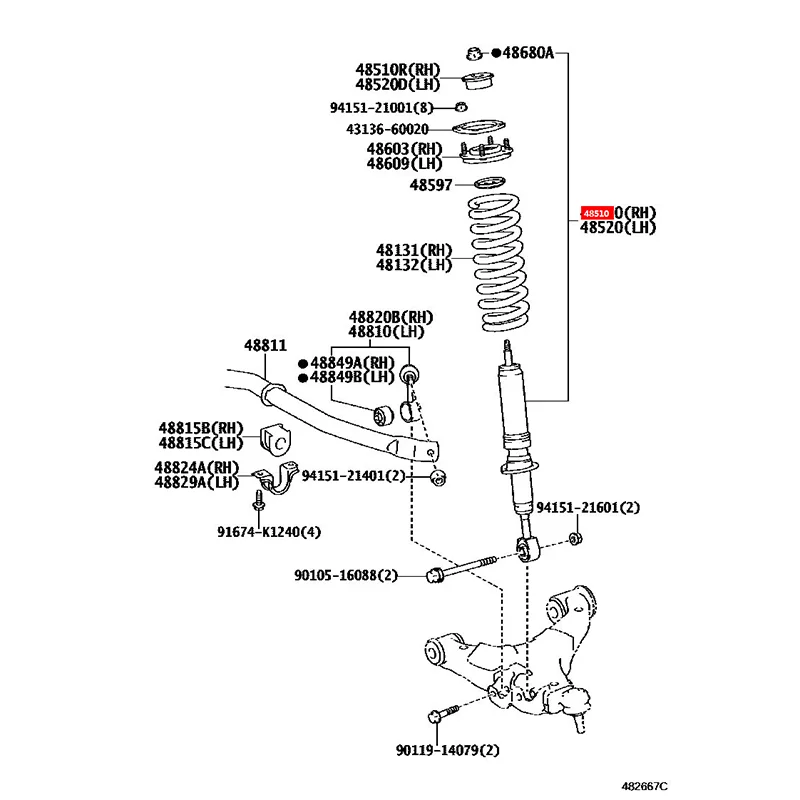 New Steel Front Rear Car Suspension Shock Absorber System for TOYOTA LAND CRUISER 100 for LEXUS LX600 LX400 LAND CRUISER PRADO