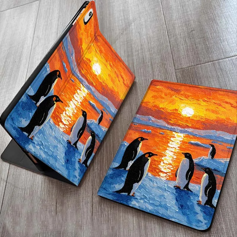 كارتون البطريق لطيف لباد برو اير ميني 1 2 3 4 5 6 7 7th 8th 9th 10th 11th 10.2 9.7 10.5 10.9 11 12.9 حافظة كمبيوتر لوحي