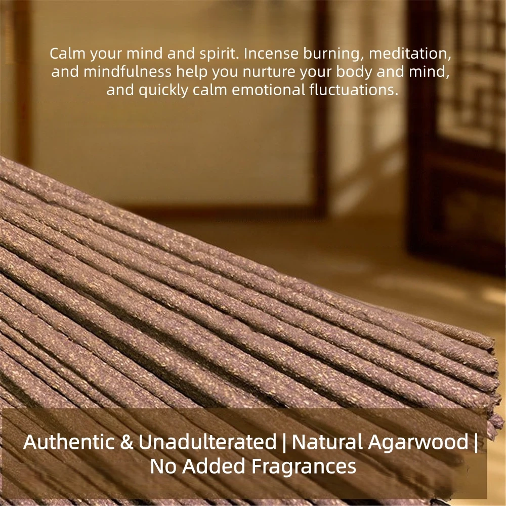 Natural Handmade Kyara Agarwood Incense Sticks,Hainan Tiger Stripe Old Material,Incense for Home &
