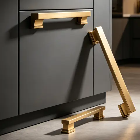 10PCS Champagne Bronze Cabinet Handles, Metal Cabinet Pulls, Kitchen Cupboard Cabinet Hardware for Furniture