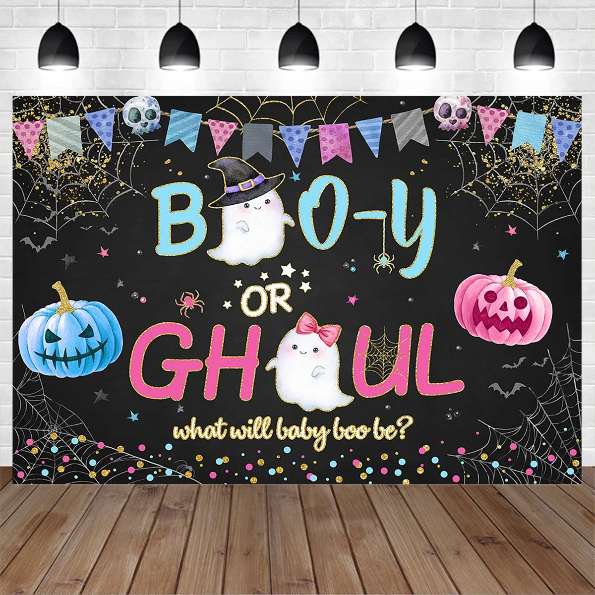 

Mocsicka Pumpkin Baby 1st Birthday Gender Reveal Photography Background Spider Web Bat Backdrop Newborn Portrait Studio Photo