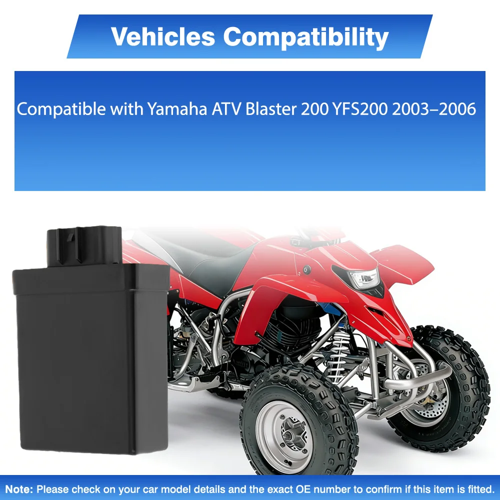 For Yamaha ATV Blaster 200 YFS200 2003 2004 2005 2006 CDI Ignition BOX Module Replacement 8 Pins 5VM-85540-00-00 Plastic Metal