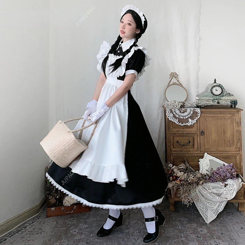 Japanese Uniform British Butler Gothic Lolita Anime Maid Cosplay Costume Female Cosplay Halloween Anime Coffee Waiter Cosplay