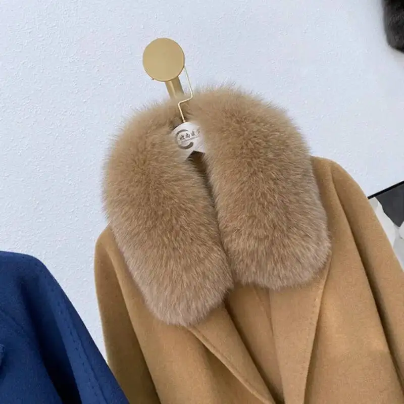 100% Real Fur Collar Keep Neck Warmer Genuine Fox Fur Scarf Winter Luxury Fluffy Shawl Luxury Scarves Female