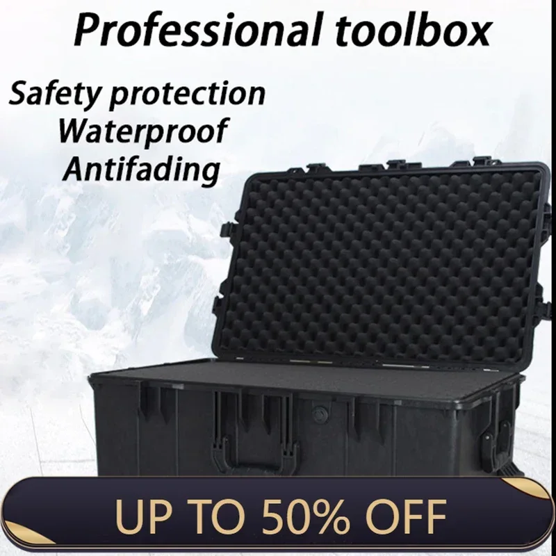 PP Tool Organizer Box Waterproof Hard Case Large Tool Case Wheels Rigid Plastic Suitcase Storage Military Tools Boxes Portable