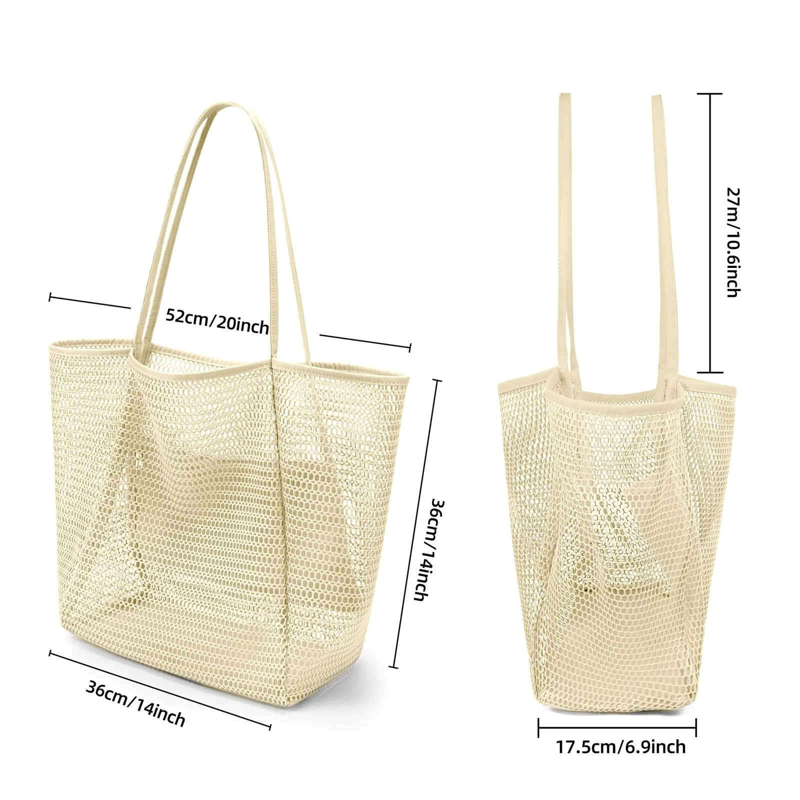 Women\'S Shoulder Bag Shopping Bag Summer Outdoor Travel Bag Folding Beach Bag Mesh Handbag Women\'S Handbag Sac à Mains Femme