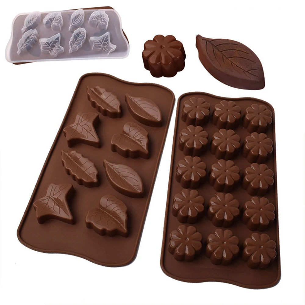 

3D Flower Leaf Silicone Chocolate Molds DIY Fondant Jelly Candy Baking Soap Resin Mold Cake Decorating Tools Kitchen Accessories