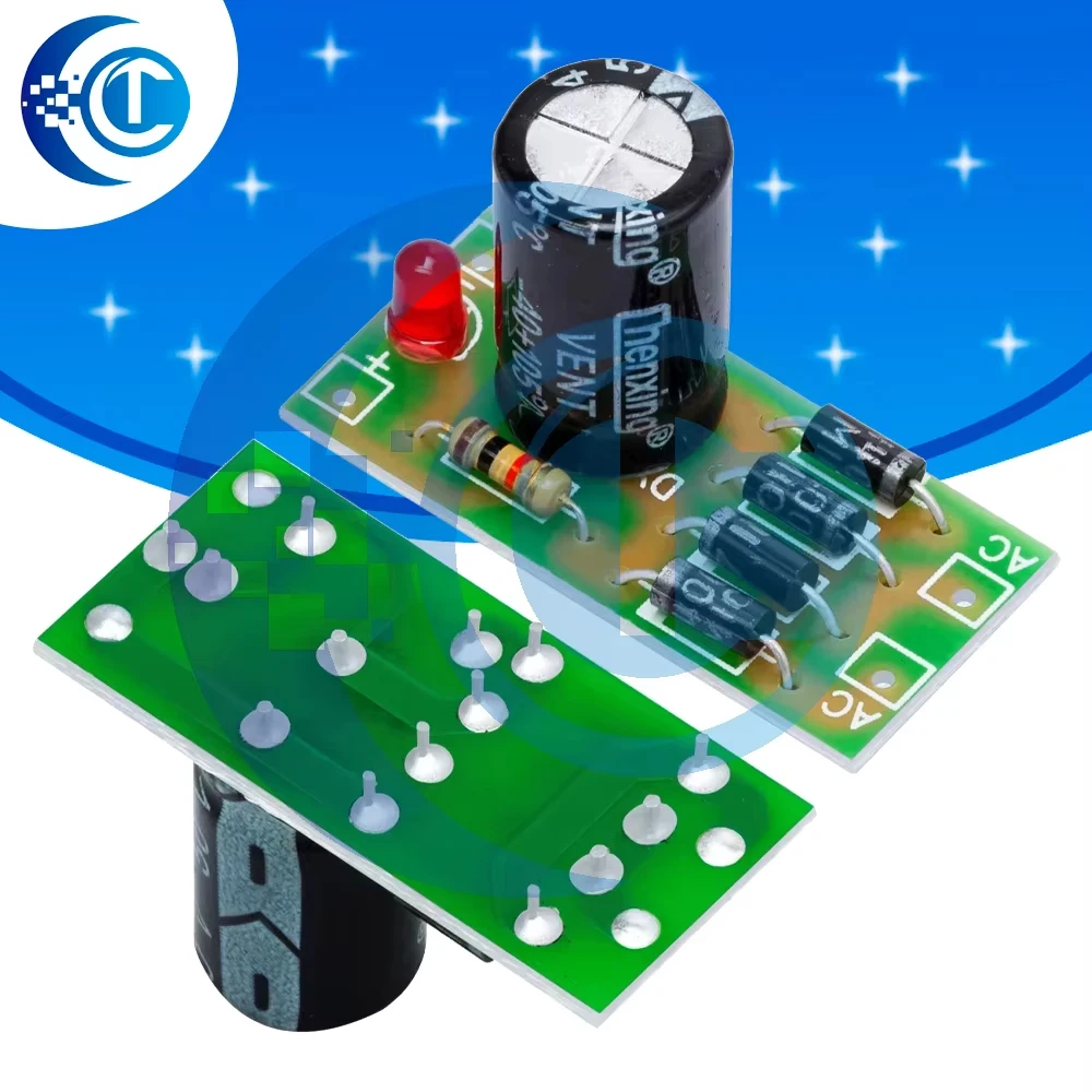 12V 1A AC-DC Power Converter Module (1PC): 1N4007 Full-Bridge Rectifier – With Filter Circuit