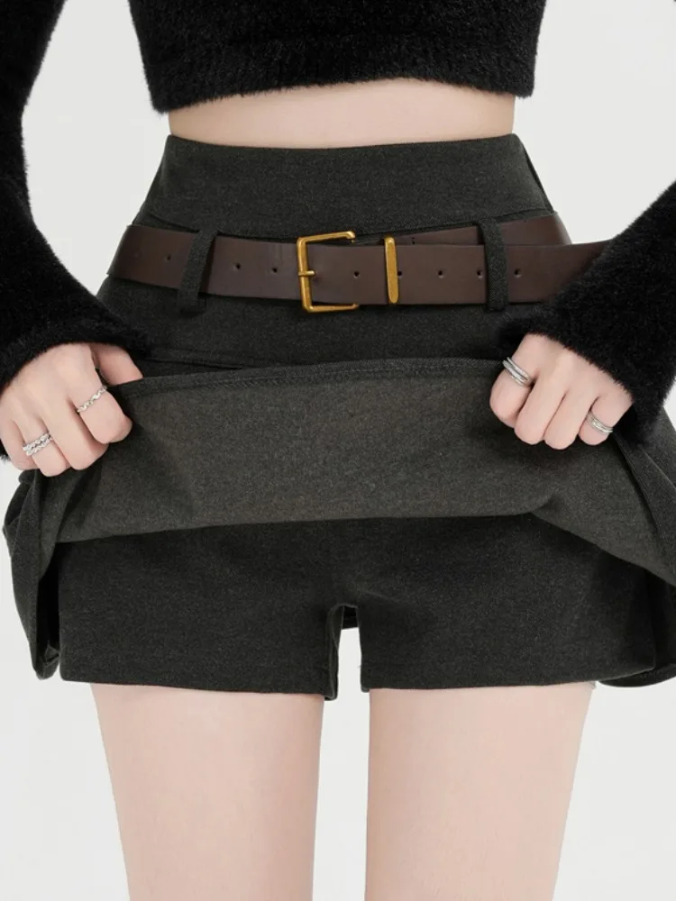 Jupe trapèze sexy ort avec bordure en dentelle pour femmes, saison hiver et automne, fibre de polyester, taille haute, Design non