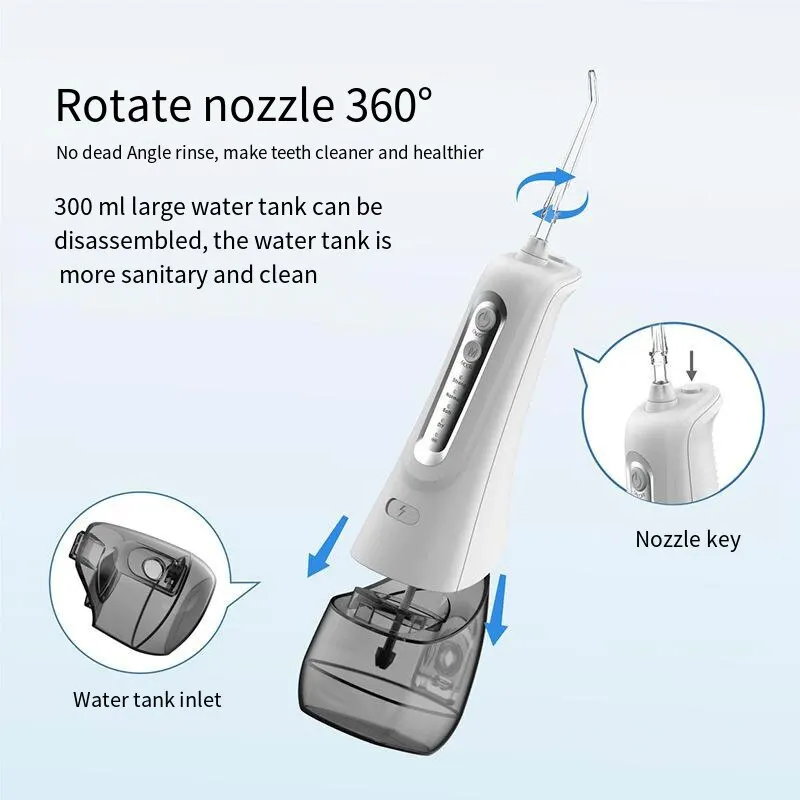 2023 Portable New Tooth Cleaner Oral Irrigator Water Flosser Household Oral Care Dental Water Jet Rechargeable for Teeth Clean