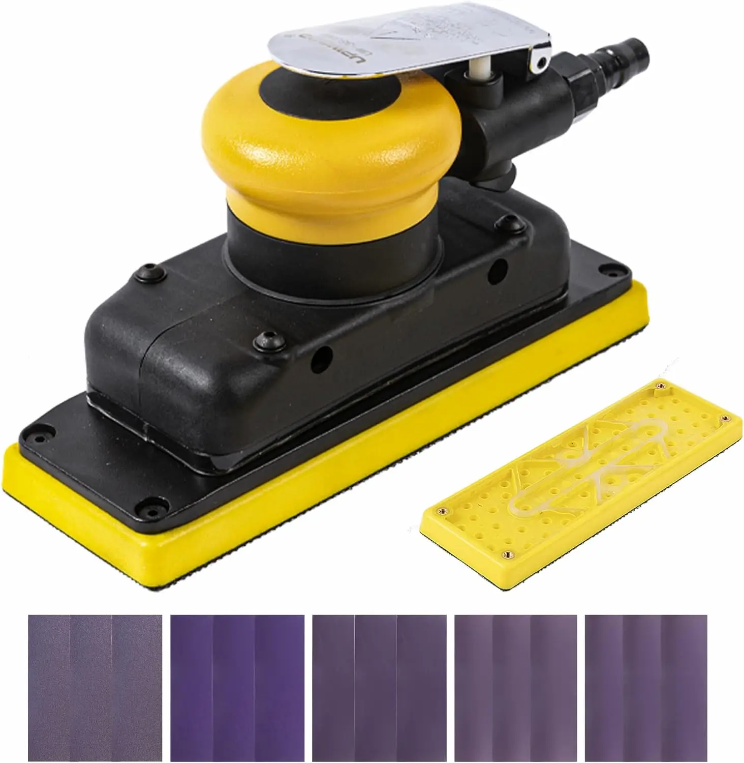 

3 x 8 in Jitterbug Air Orbital Sander, 70 mm x 198 mm 1/8 in Orbit, 10,000 Max OPM Non-Vacuum with Extra Hook-Loop Pad and 15pcs