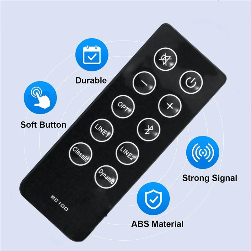 B24B Sostituisci RC10D RC100 Telecomando per Edifier R2000DB Soundbar Alimentato Altoparlanti da scaffale Bluetooth Plastica nera 1 PZ