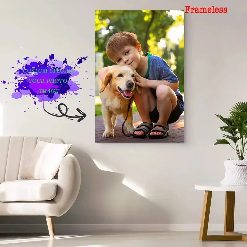 تخصيص طباعة صورتك قماش المشارك مخصص الزفاف عيد ميلاد الحيوانات الأليفة المنزل الرسم على لوحات القماش الجدارية لديكور المنزل الحديث