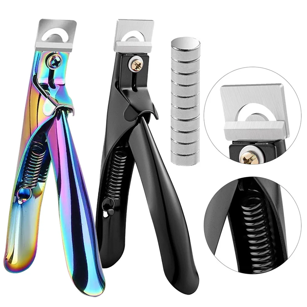 Nagelschneider aus Edelstahl, Nagelschneider für Nagelkunst mit Magneten, künstliche falsche Spitzen, Maniküre, scharfes Clip-Werkzeug