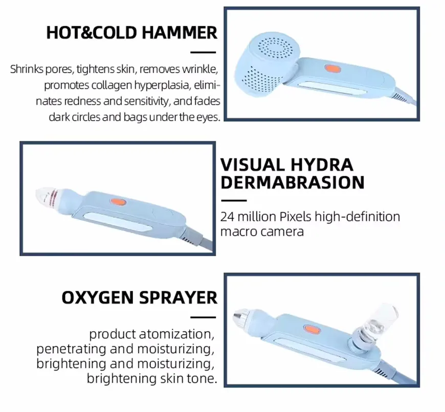 多機能ハイドロフェイシャルマシン,ディープクレンジングマシン,ポータブルHDカメラ,クリスタルマイクロダーマブレーション,ブラックヘッドリムーバー