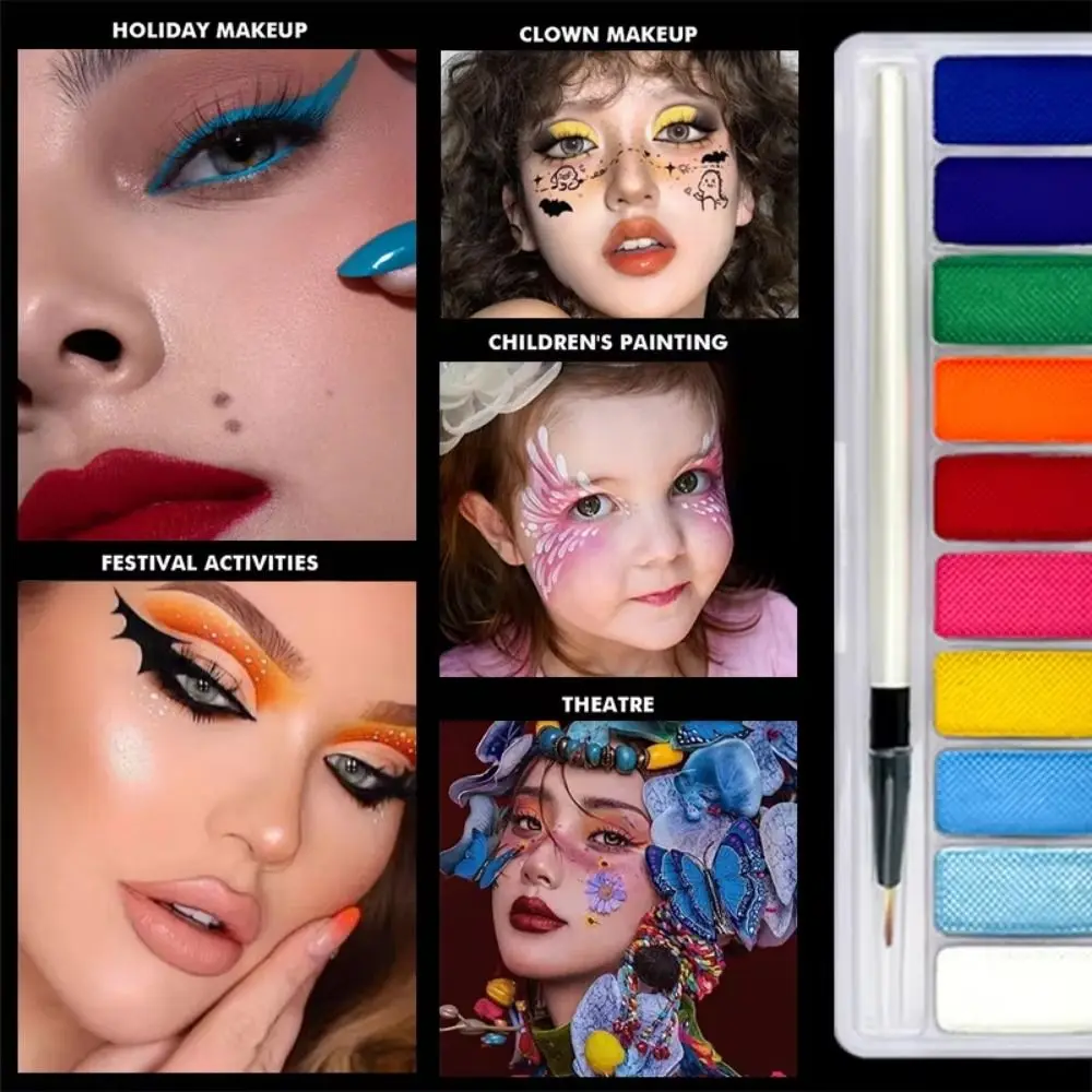 

Multicolour Luminous Body Face Painting Kit Makeup Colorful Luminous Body Art Painting Tattoo Clown