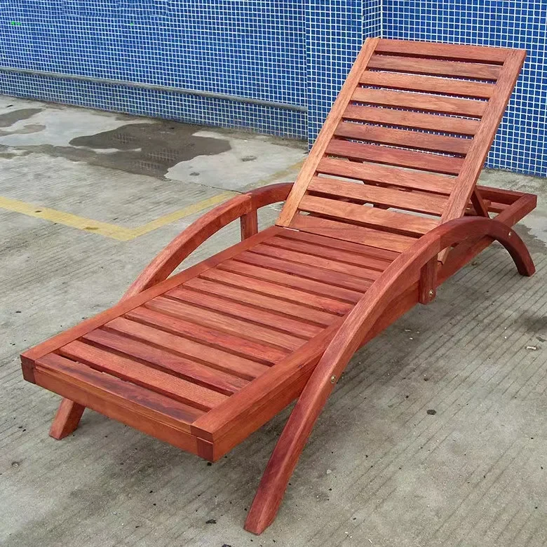 

High Quality Patio Furniture Swimming Pool Sunscreen Outdoor Patio Garden Beach Chair Solid Wood Sun Lounger Sun Bed