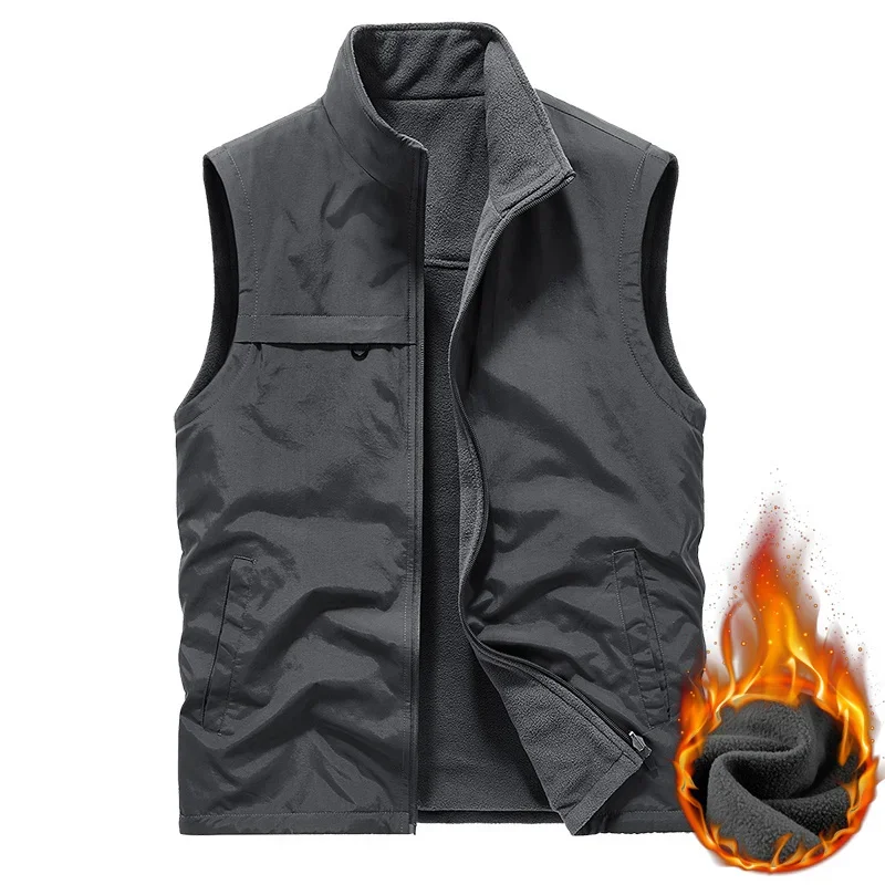 Camping Vest Zip Multi-pocket Tactical Military Men\'s Winter Jackets Mesh Sleeveless Jacket Work Climbing Hunting Man Denim Coat