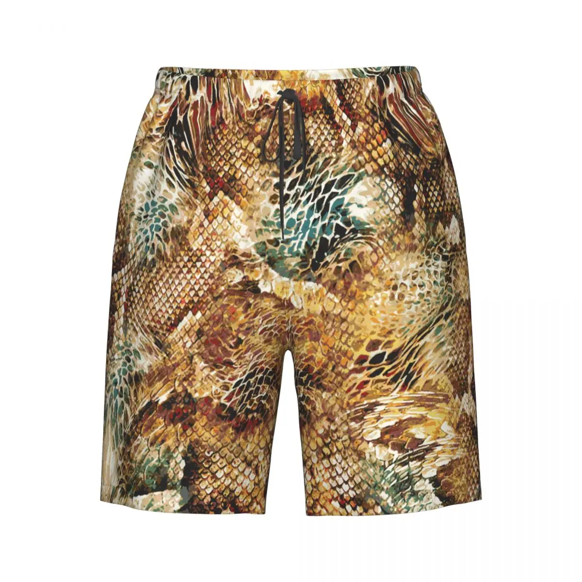 Men's Swim Shorts Trunks Snake Skin Beach Board Shorts Running Sports Surfing Swimwear
