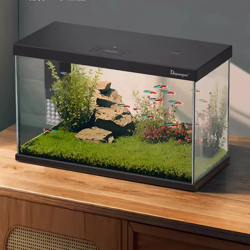 Modern Living Room Aquariums Fish Tanks Desktop Originality Glass Aquariums Luxury Simple Design Pet Products Acquario LLAQ