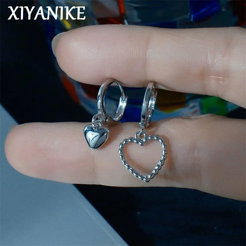 

XIYANIKE Asymmetric Heart Drop Dangle Earrings For Women Girl Fashion New Jewellry Gift Party Wholesale серьги