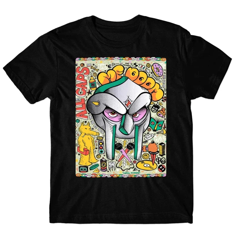 

MF DOOM Rapper Graphic Cotton T-shirt Unisex Men Women Hip Hop Fashion Big Size Top Casual Short Sleeve Streetwear Classic Tee