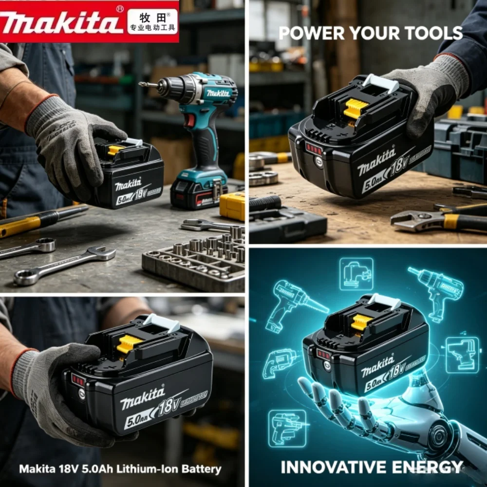 

100% Genuine Makita Battery 18V 5Ah Rechargeable Lithium Battery High Capacity for Makita Cordles Power Tool Battery