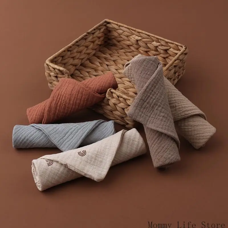 

5-Pack Infant Feeding Towels Square Dirty-Proof Cloths for Feeding & Washing, Solid Color Infant Essentials