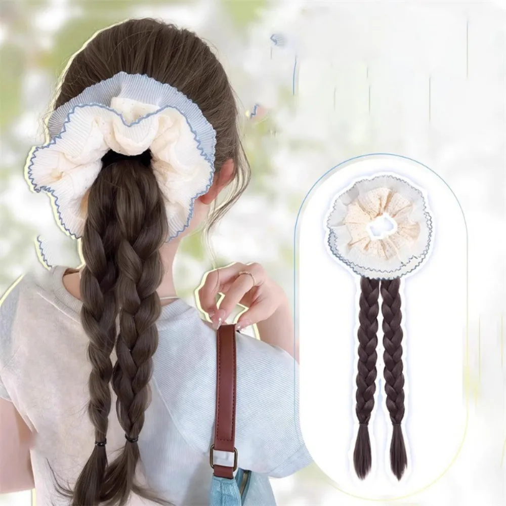 

Синтетический парик с двойной косой, 40 см, милый пузырь, повязка для волос для толстой кишки, повседневный хвост для девочек