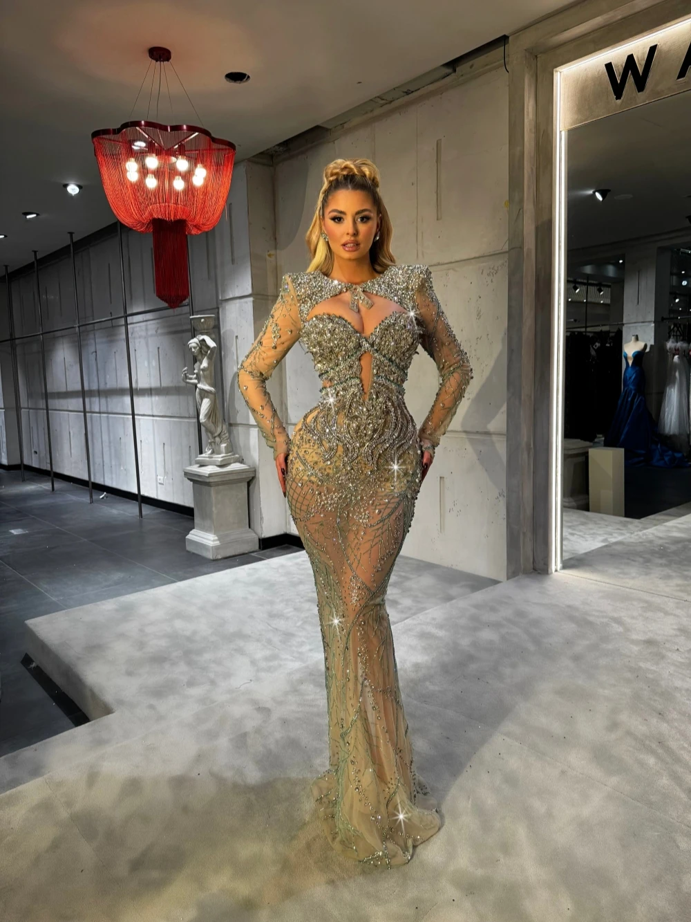 2026 Nieuwe Sparkly Kralen Kristallen Avondjurk Voor Vrouwen Illusion Schede Lange Bruiloft Jurk Aangepaste Luxe Prom Jurken