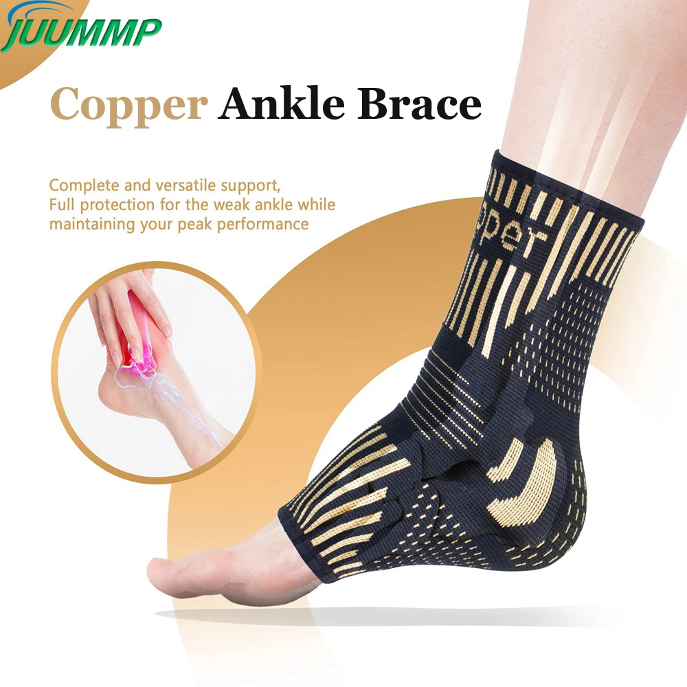 

JUUMMP Copper Ankle Brace Compression Ankle Sleeve Support Sprained Ankle Pain Relief, Recovery, Running for Women Men