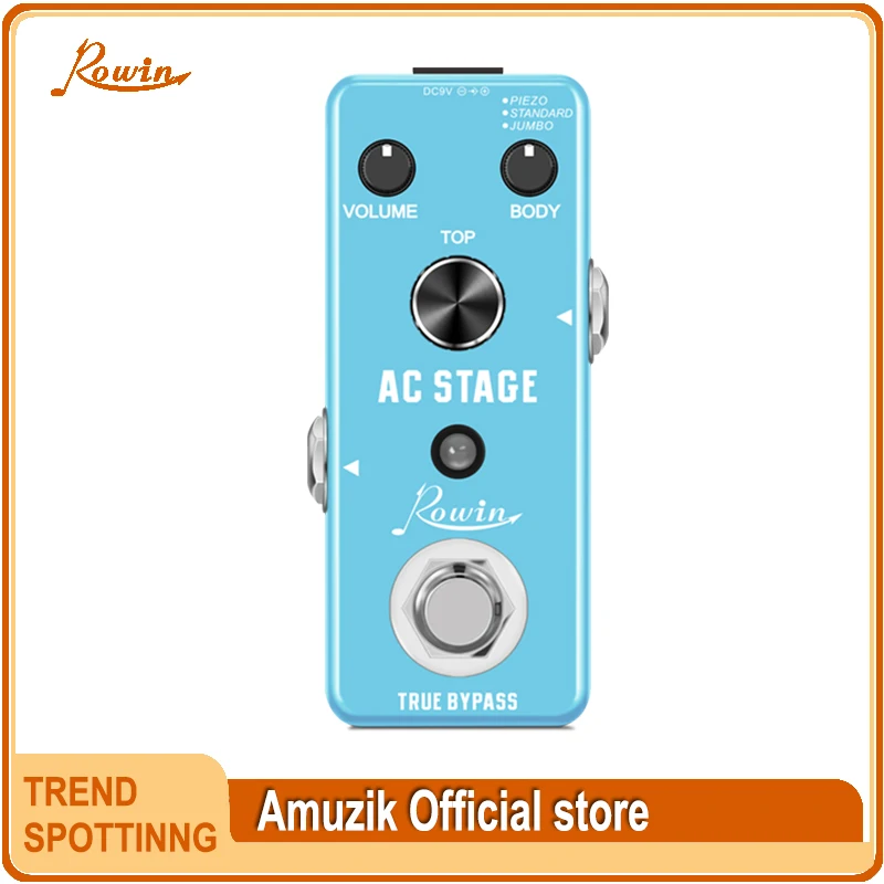 Rowin-AC Stage Guitar Effect Pedal, Convert Electric Guitar's Signal to Very Realistic Acoustic Sound, LEF-320