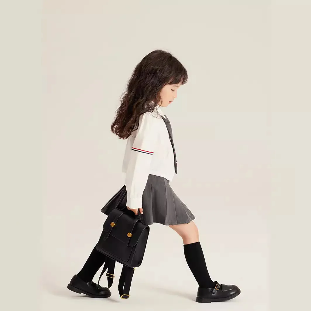 Formal Western Suit Pleated Skirt For Girls Clothes Set Gray School Uniforms For 4 5 6 7 8 9 10 11 12 13 Years Kids Girls Outfit