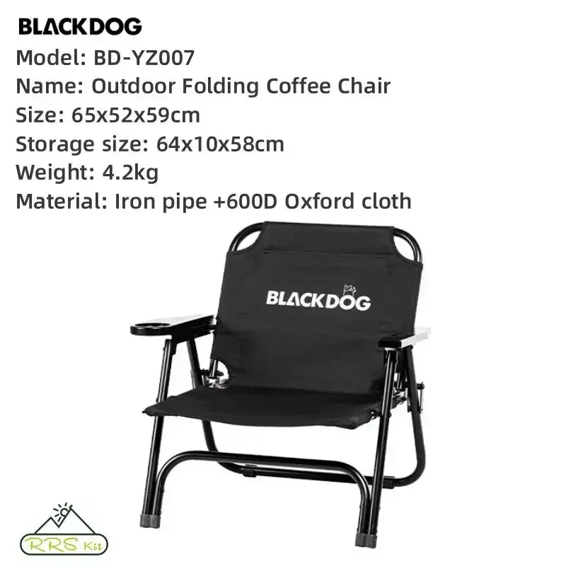 

BLACK DOG Reinforced Beach Chair Foldable Picnic Camping Heavy Duty Relaxing Big Lawn Folding Armchair Office Stadium Seat Bar