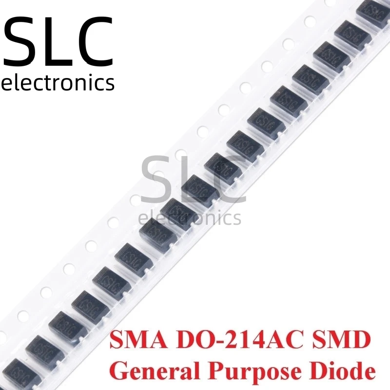 100pcs SMA DO-214AC SMD General Purpose Rectifier Diode GS1G M1 M2 M4 M7 GS1M S1G S1M S2M S1A S1B S1J Diodes