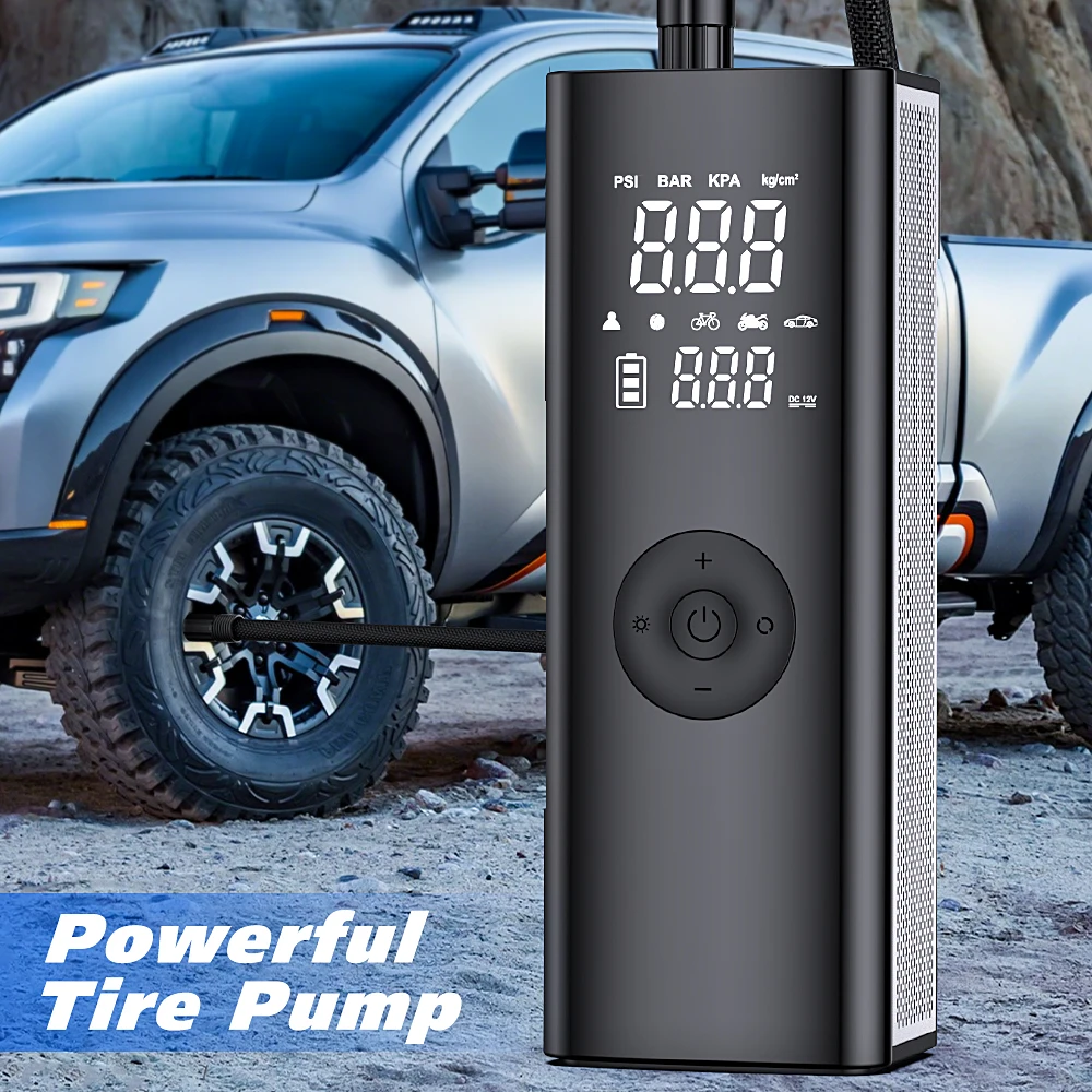 CARSUN Wireless Tyre Air Pump Portable Car Air Compressor For Motorcycles Pickup Truck Digital Super Power Inflatable Pump 