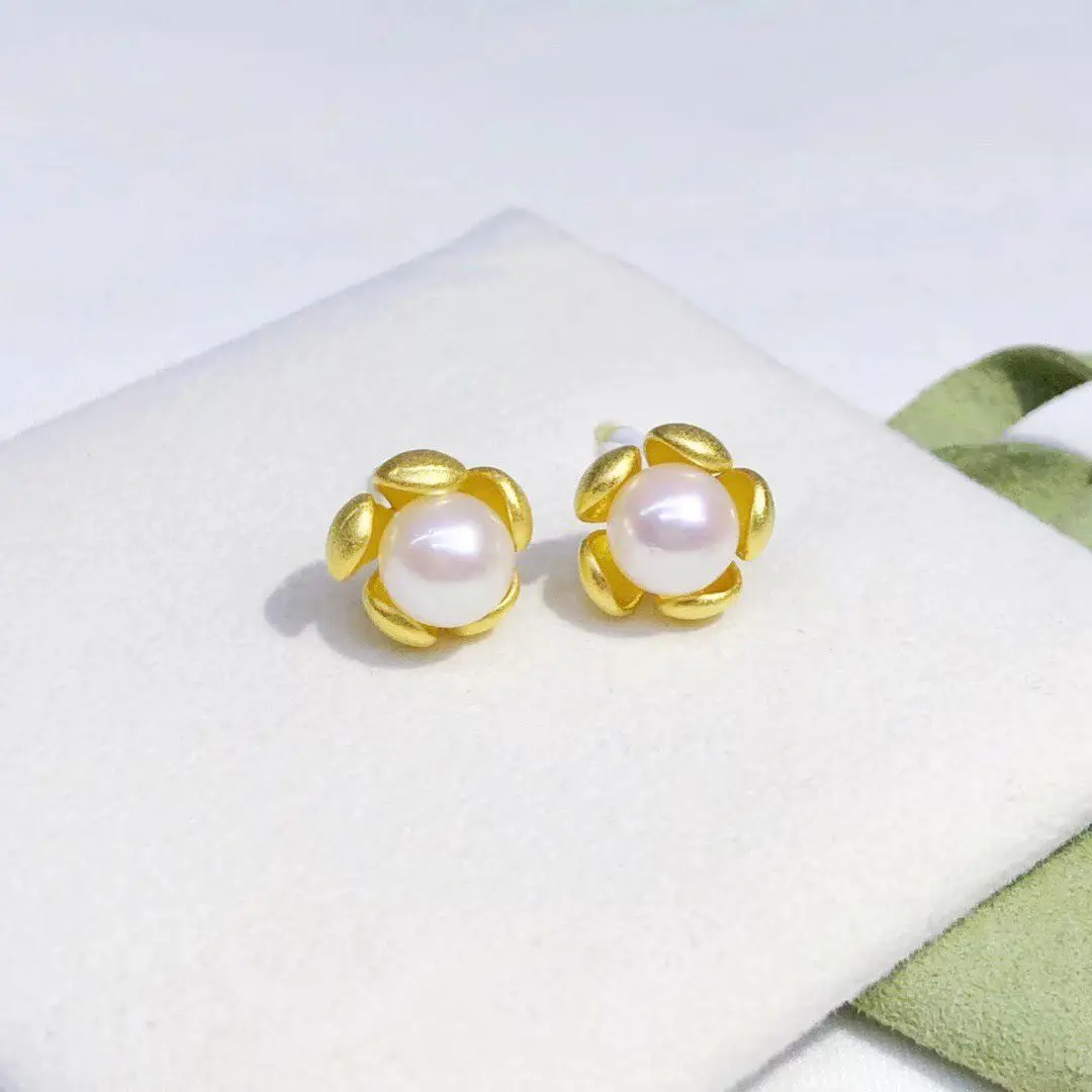 

Оптовая продажа, серьги из стерлингового серебра S925, фурнитура для крепления, базовые монтажные детали, аксессуар для жемчуга 6-7 мм, 5 пар/лот