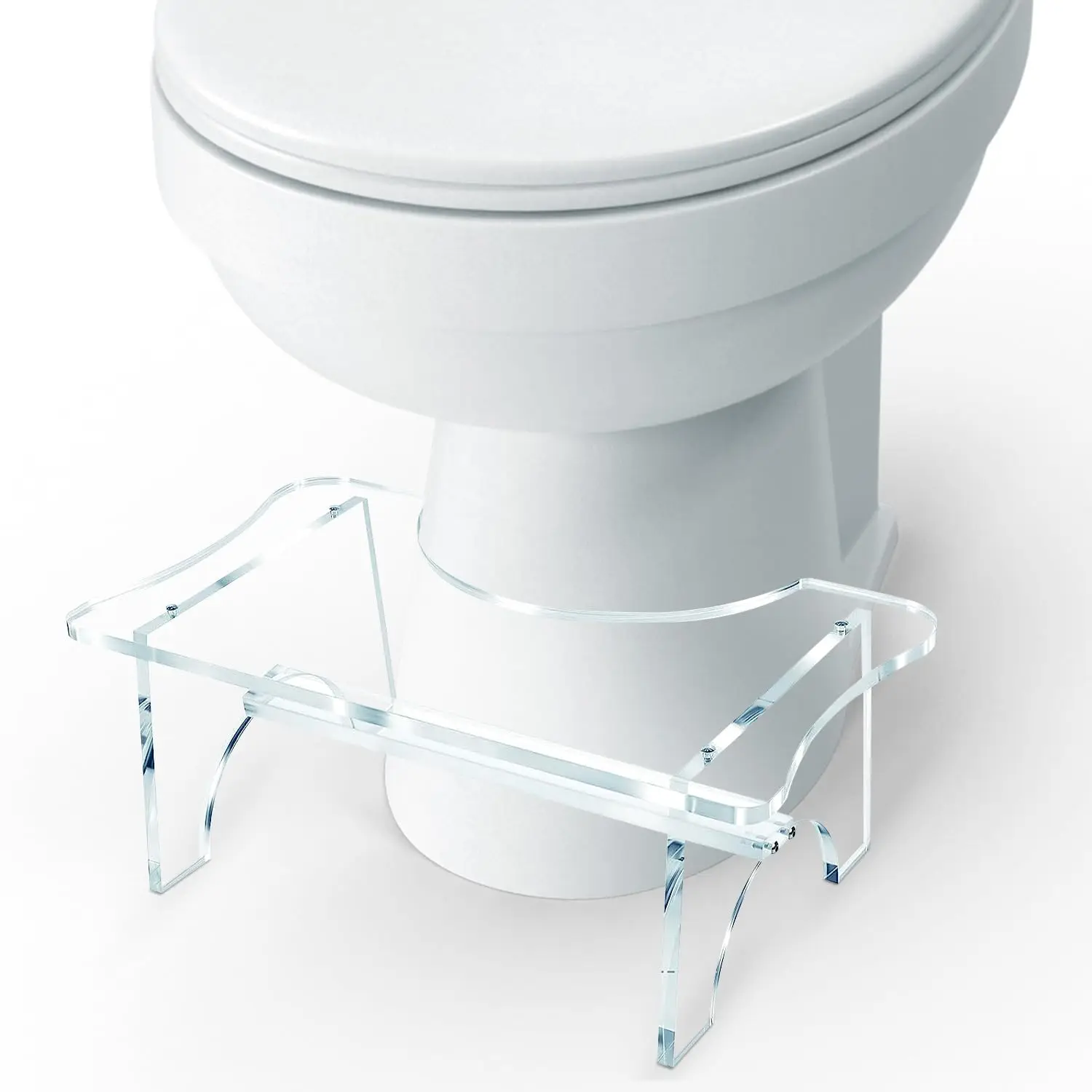 Acrylic Potty Stool Toilet Stool, Clear Bathroom Poop Stool for Kids, Modern Design Non-Slip Pooping Stool, Strong Load-Bearing,