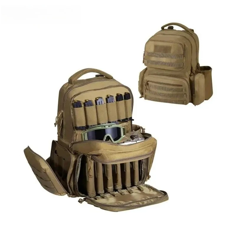 

Tactical Range Backpack 2/6 Pistols Backpack with Independent Pistol Bags & 6/10 Magazines Pistol Backpack for Outdoor