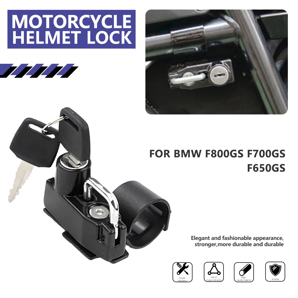 

For BMW F800GS F750GS F650GS F800 GS F 750 GS F 650 GS Motorcycle Helmet Lock Bloqueo Anti-theft With 2 Keys Set Aluminum Alloy