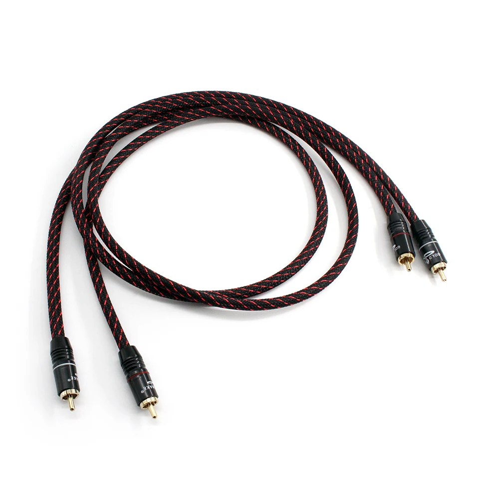 2Pcs/Pair 4N-OFC Professional RCA to RCA Audio Cable For Amplifier DAC TV / 0.2M- 5M NO1070