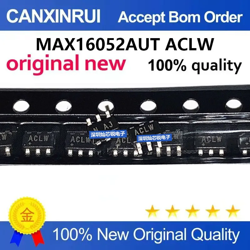 (5-100pieces)Brand new original MAX16052AUT, marked ACLW, SOT23-6 package, power monitoring IC
