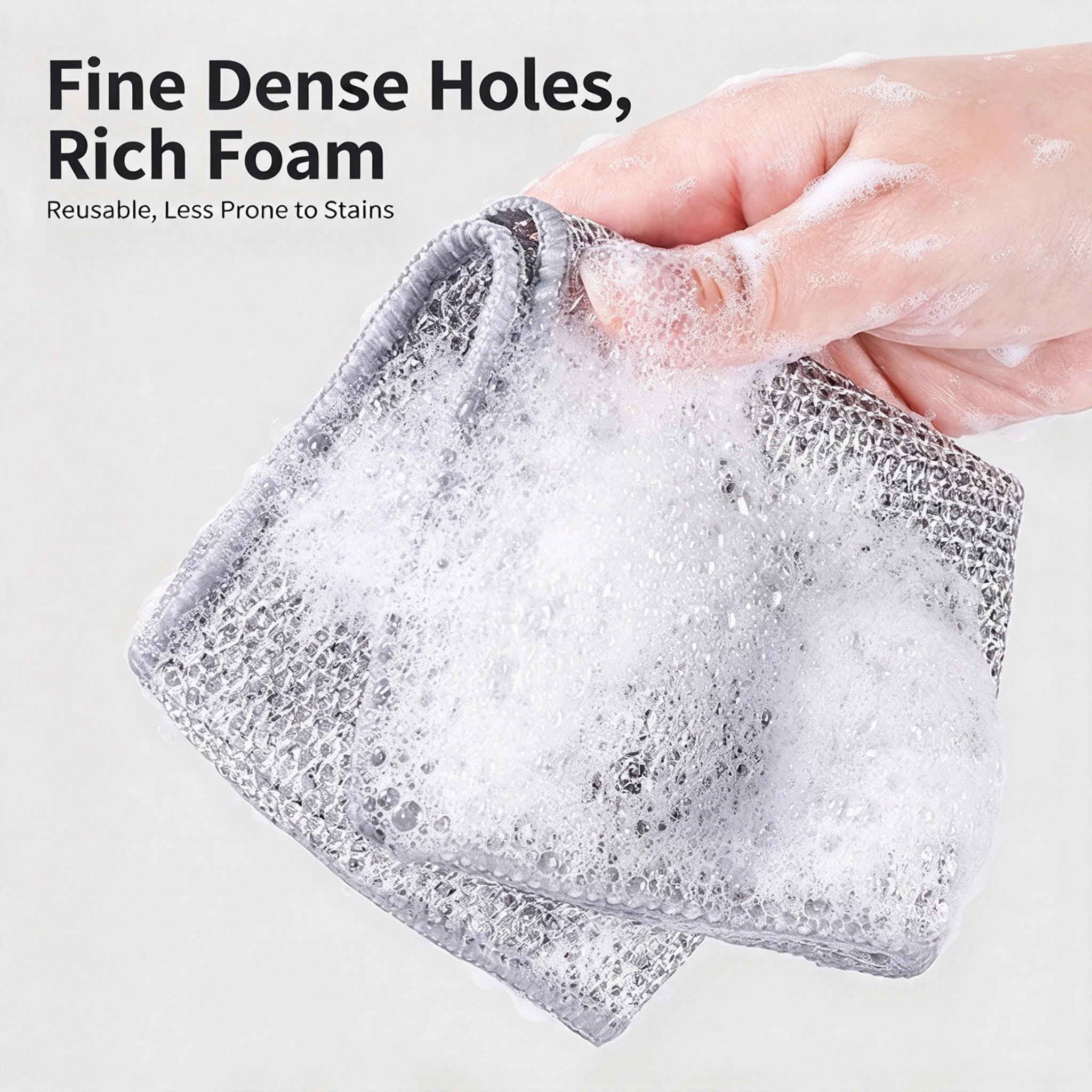 5Pcs Double-Sided Steel Wire Mesh Cleaning Cloth Non-Stick Oil Dish Scrubber for Stove Pot Pan Kitchen Dishwashing Stain Removal