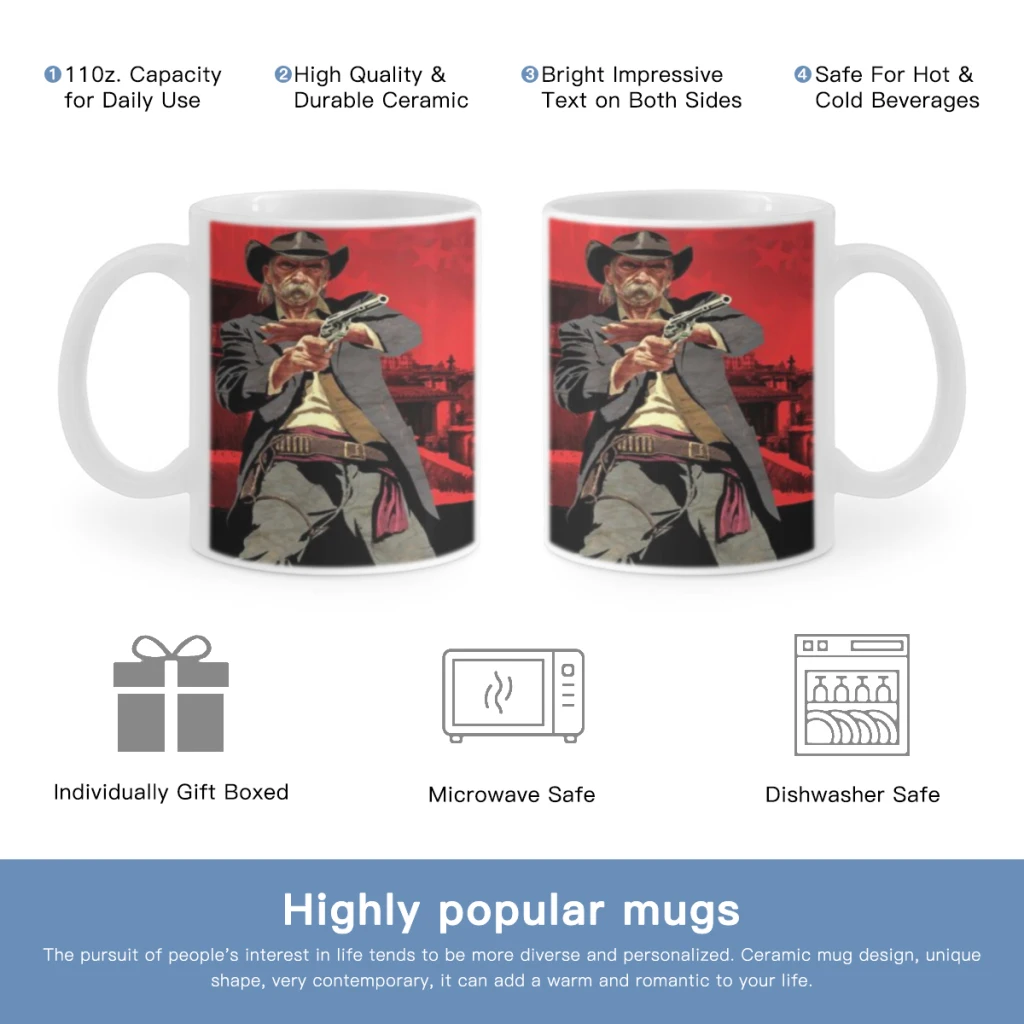 Game TV-Red-Dead-Redemption Cartoon Free shipping Ceramic Cup Coffee Oatmeal Breakfast Cup Creative Personality Mug