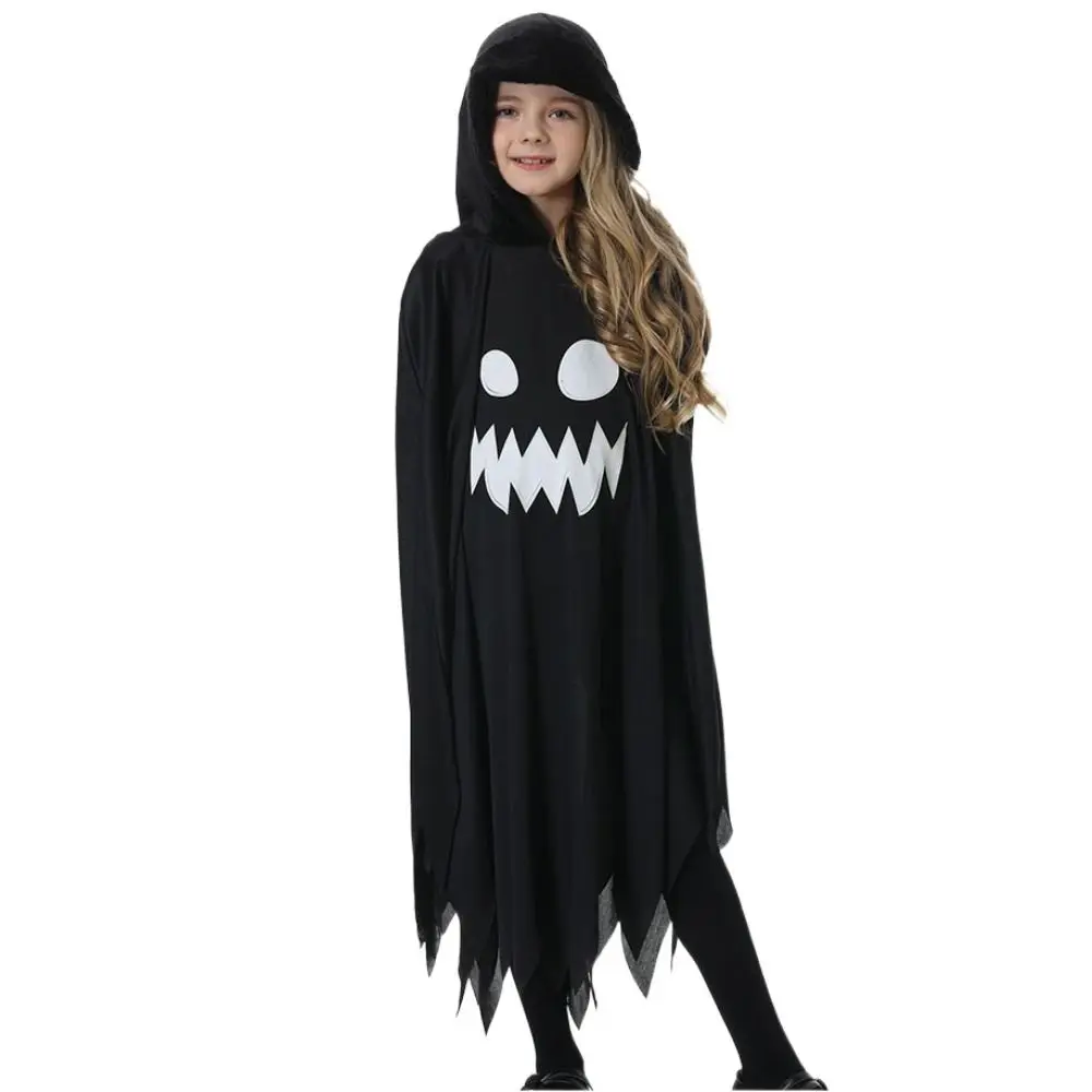 Abbigliamento Prop Mantello fantasma che si illumina al buio Interazione divertente Taglie multiple Costume di Halloween per bambini Mantello da festa Sciolto